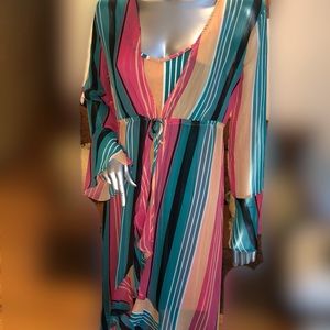 No Boundaries Multi-Colored Dress w/ throwover